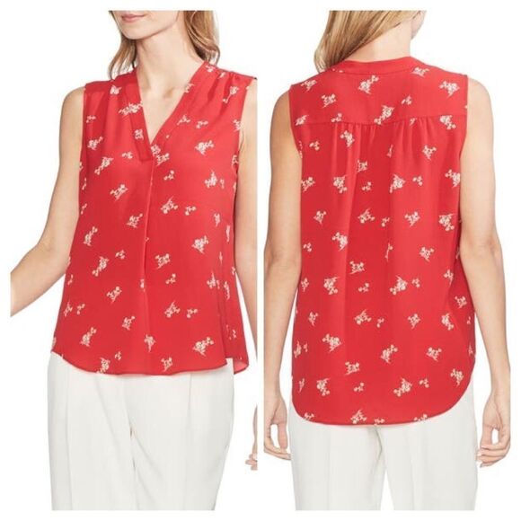 Vince Camuto Desert Bouquet Sleeveless Blouse Sz M - Picture 1 of 12